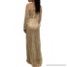 Monzocha Women Long Evening Dress V Neck Sequin Fringe Beach Cover up V Neck Maxi Dress Gold B07CPT22QT